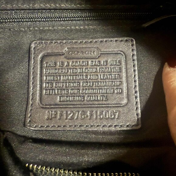 Coach Signature Black Jacquard Hobo Shoulder Bag F1276-F15067 Classic Monogram - Picture 8 of 9